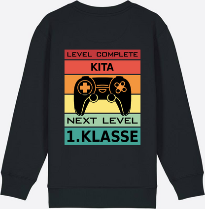 Sweatshirt Einschulung: Next Level 1. Klasse mit Wunschnamen - Black
