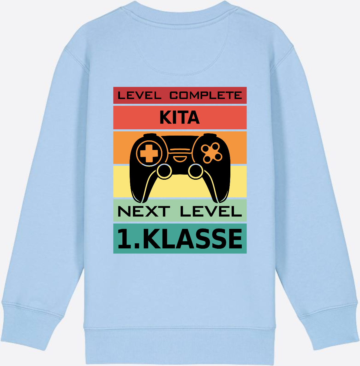 Sweatshirt Einschulung: Next Level 1. Klasse mit Wunschnamen - Blue Soul
