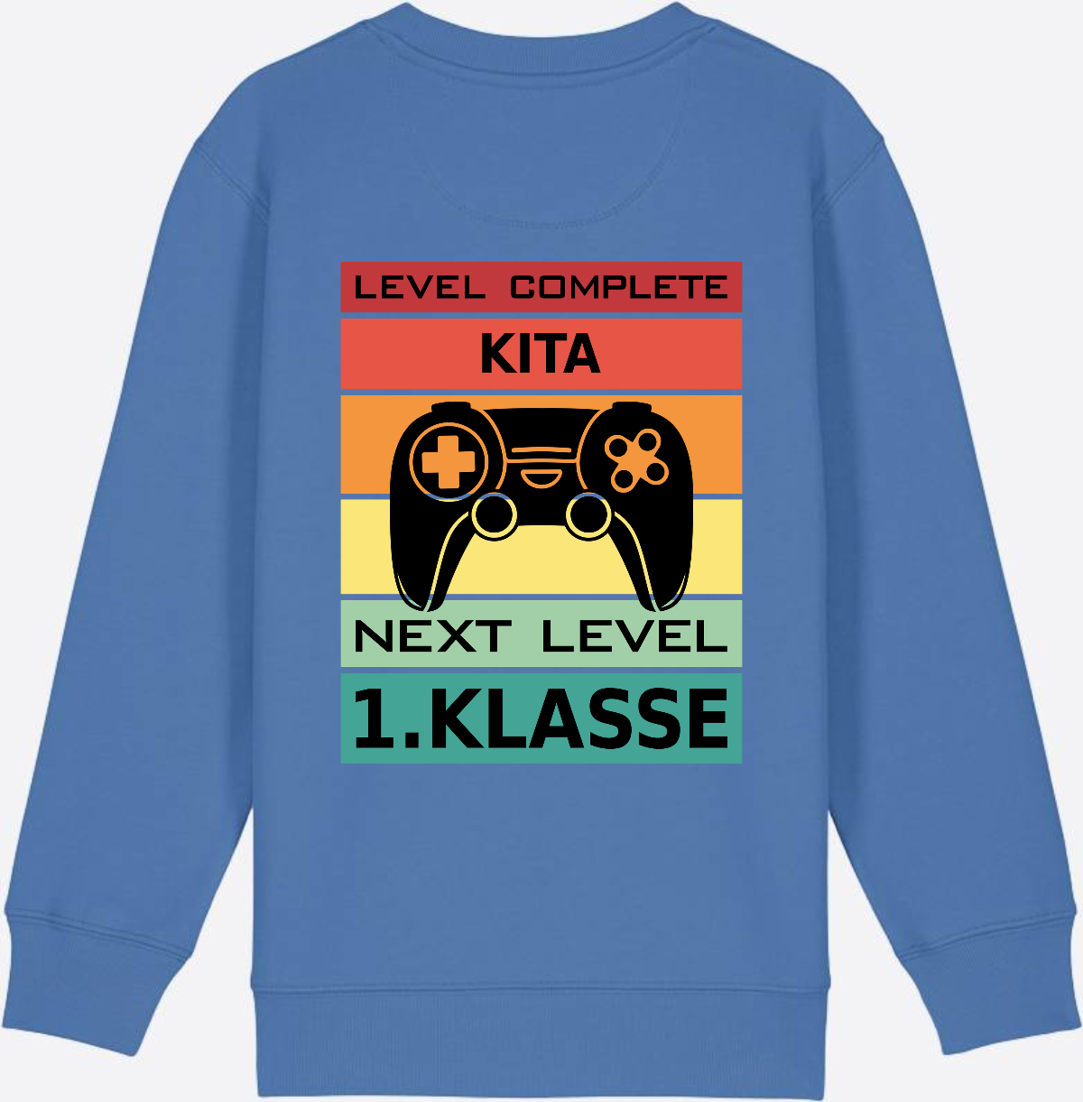 Sweatshirt Einschulung: Next Level 1. Klasse mit Wunschnamen - Bright Blue