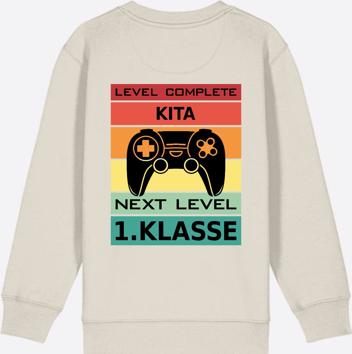 Sweatshirt Einschulung: Next Level 1. Klasse mit Wunschnamen - Eco Heather