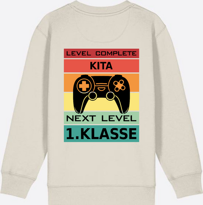 Sweatshirt Einschulung: Next Level 1. Klasse mit Wunschnamen - Eco Heather
