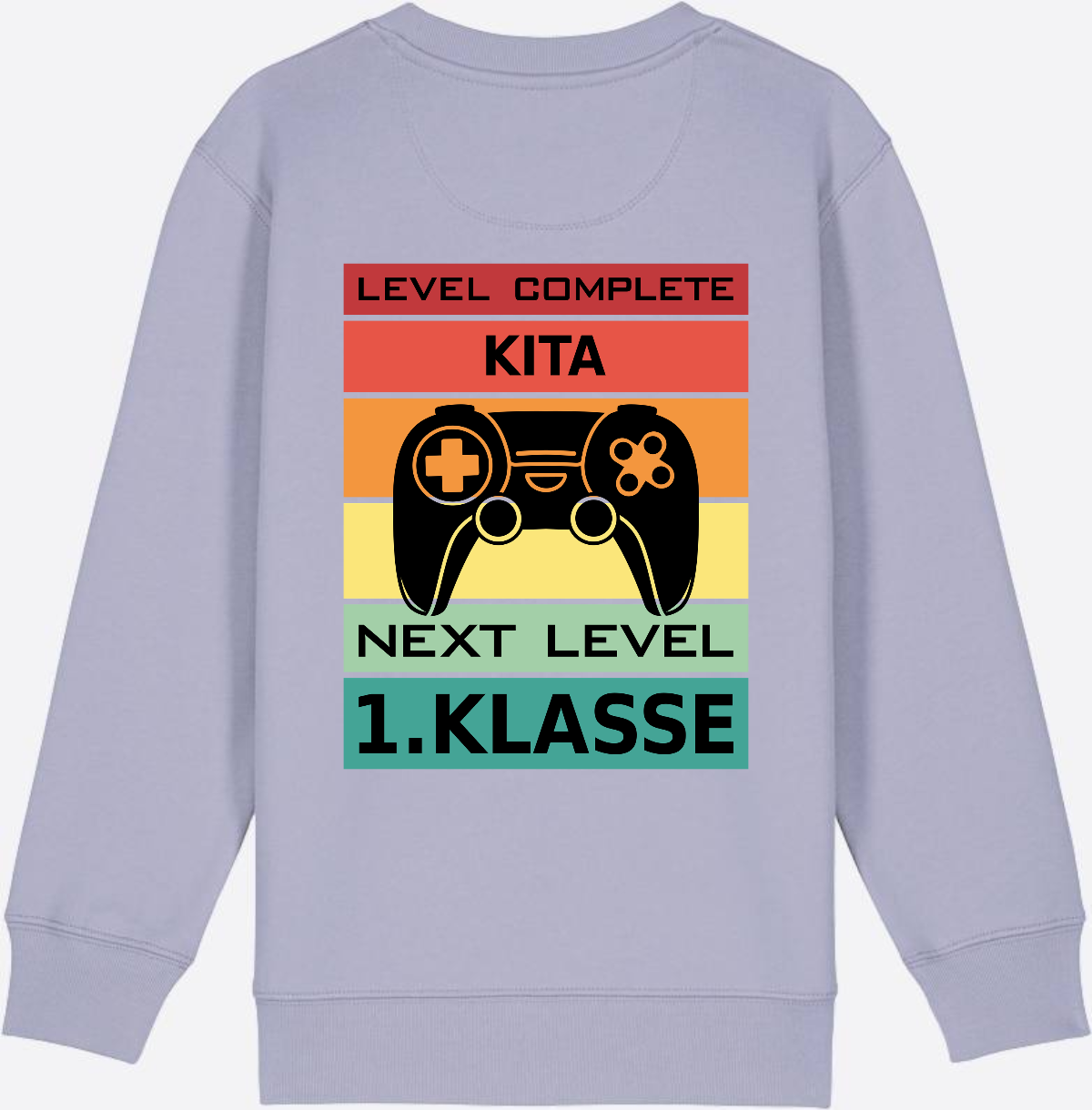 Sweatshirt Einschulung: Next Level 1. Klasse mit Wunschnamen - Lavender