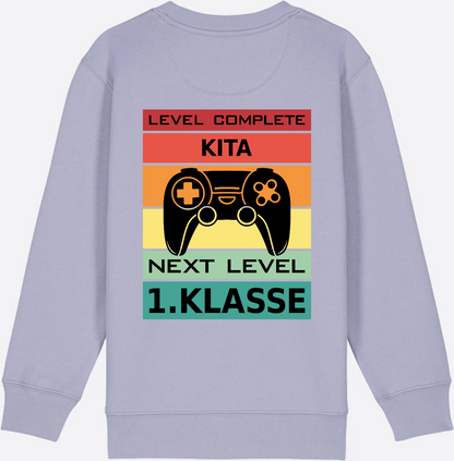 Sweatshirt Einschulung: Next Level 1. Klasse mit Wunschnamen - Lavender