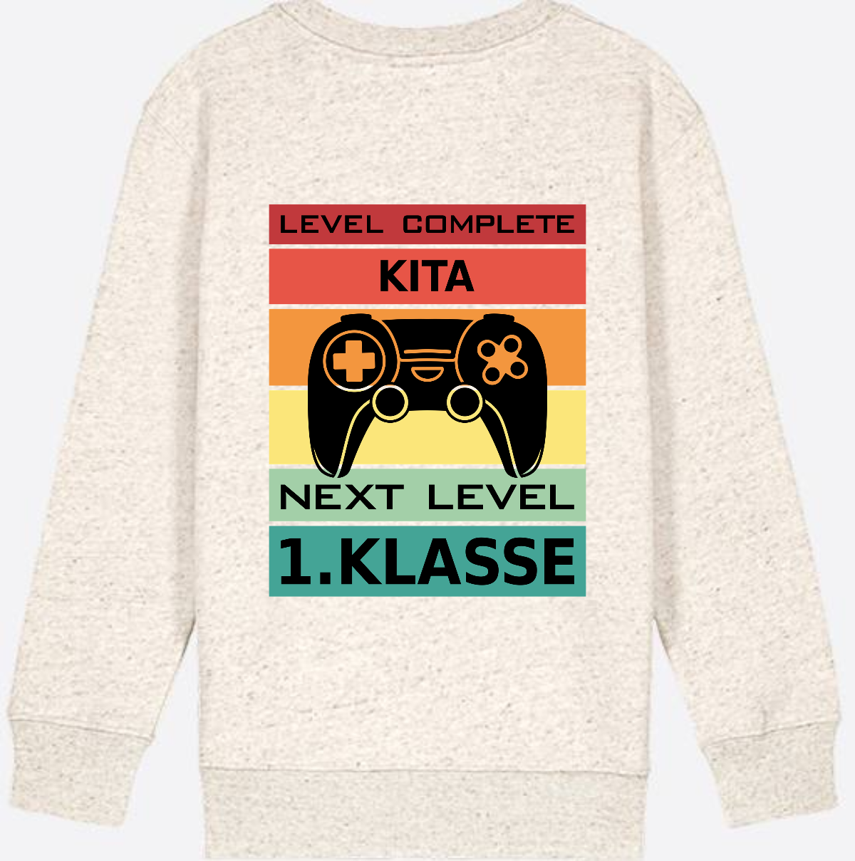 Sweatshirt Einschulung: Next Level 1. Klasse mit Wunschnamen - Natural Raw