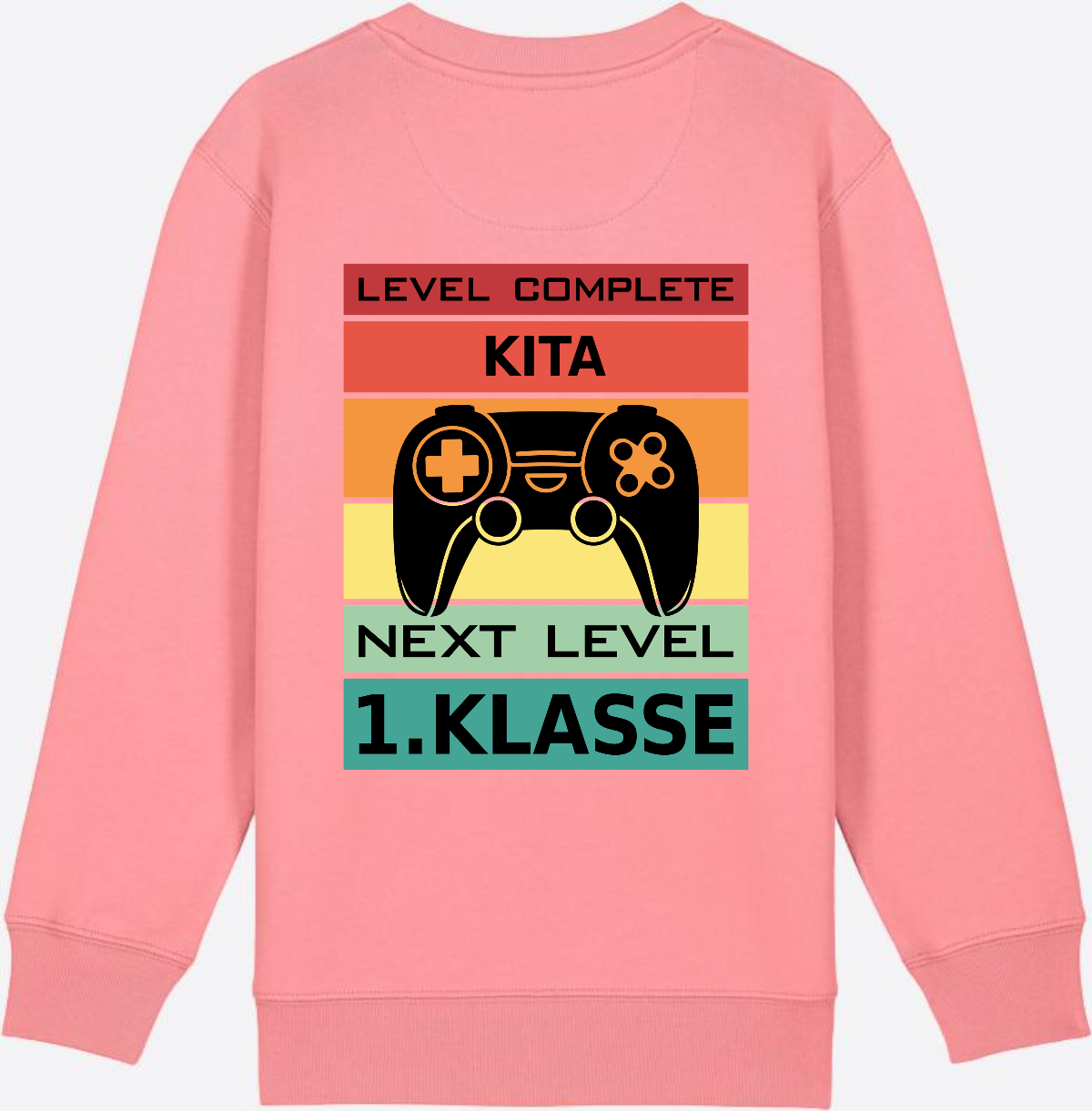 Sweatshirt Einschulung: Next Level 1. Klasse mit Wunschnamen - Pink Joy