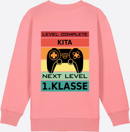 Sweatshirt Einschulung: Next Level 1. Klasse mit Wunschnamen - Pink Joy