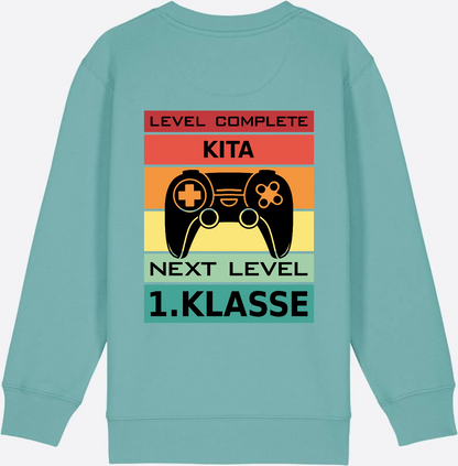 Sweatshirt Einschulung: Next Level 1. Klasse mit Wunschnamen - Teal Monstera