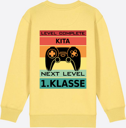 Sweatshirt Einschulung: Next Level 1. Klasse mit Wunschnamen - Viva Yellow