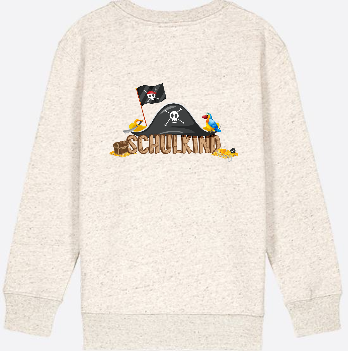 Sweatshirt Einschulung – Schulkind Pirat mit Wunschnamen - Natural Raw