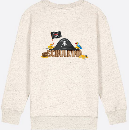 Sweatshirt Einschulung – Schulkind Pirat mit Wunschnamen - Natural Raw