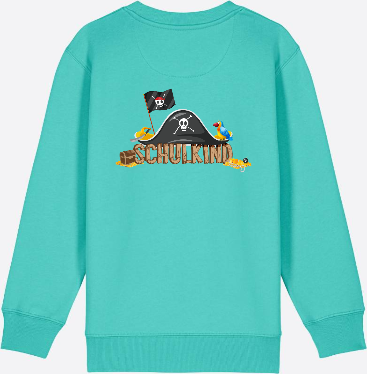 Sweatshirt Einschulung – Schulkind Pirat mit Wunschnamen - Pool Blue