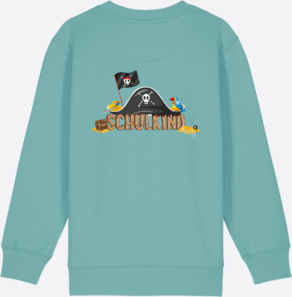 Sweatshirt Einschulung – Schulkind Pirat mit Wunschnamen - Teal Monstera