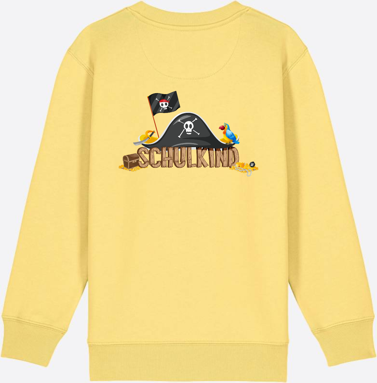 Sweatshirt Einschulung – Schulkind Pirat mit Wunschnamen - Viva Yellow
