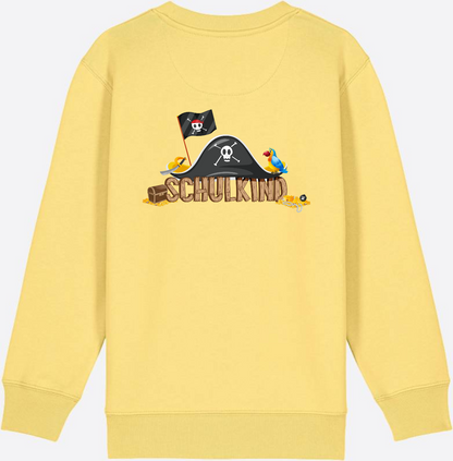 Sweatshirt Einschulung – Schulkind Pirat mit Wunschnamen - Viva Yellow