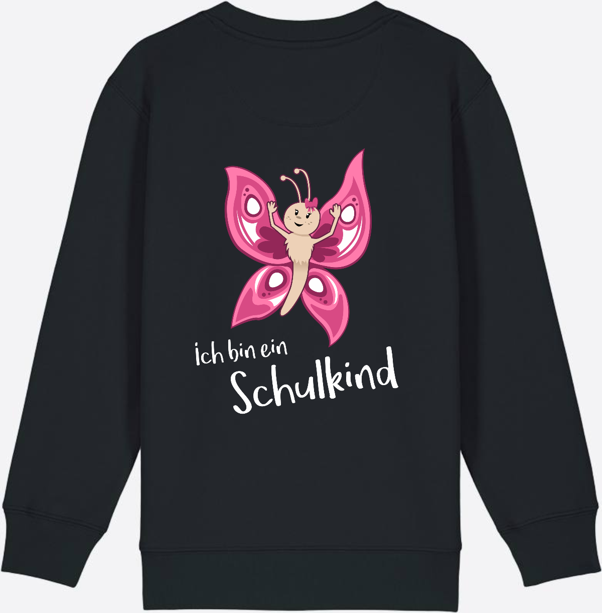 Sweatshirt Einschulung – Schulkind Schmetterling personalisiert - Black