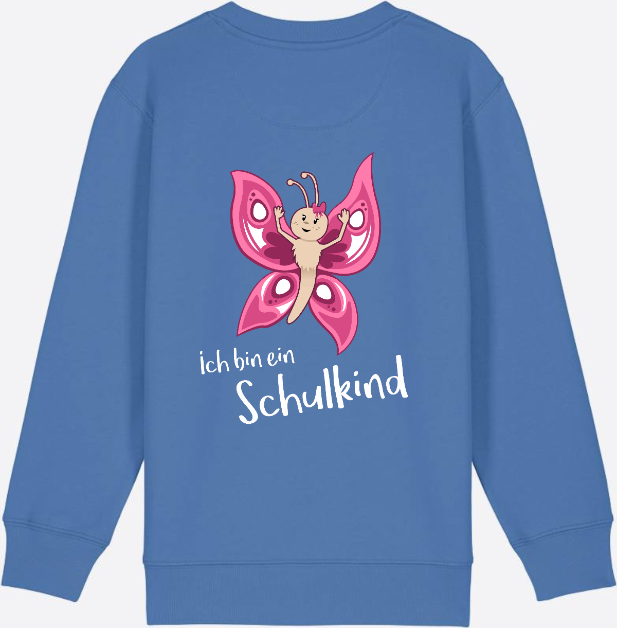 Sweatshirt Einschulung – Schulkind Schmetterling personalisiert - Bright Blue