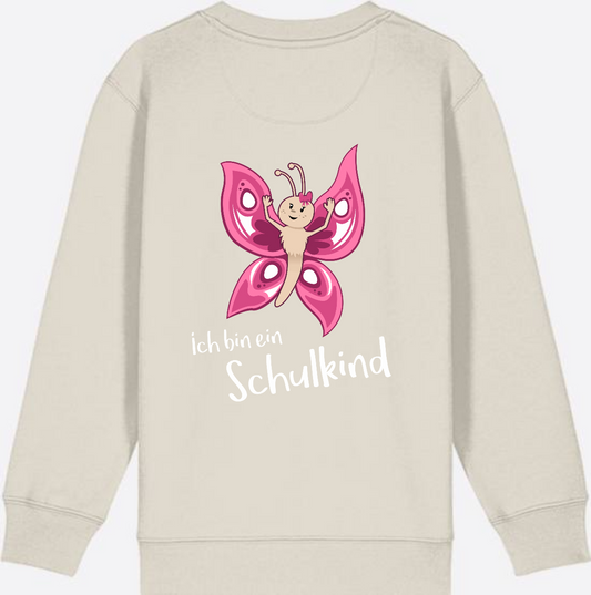 Sweatshirt Einschulung – Schulkind Schmetterling personalisiert - Eco Heather