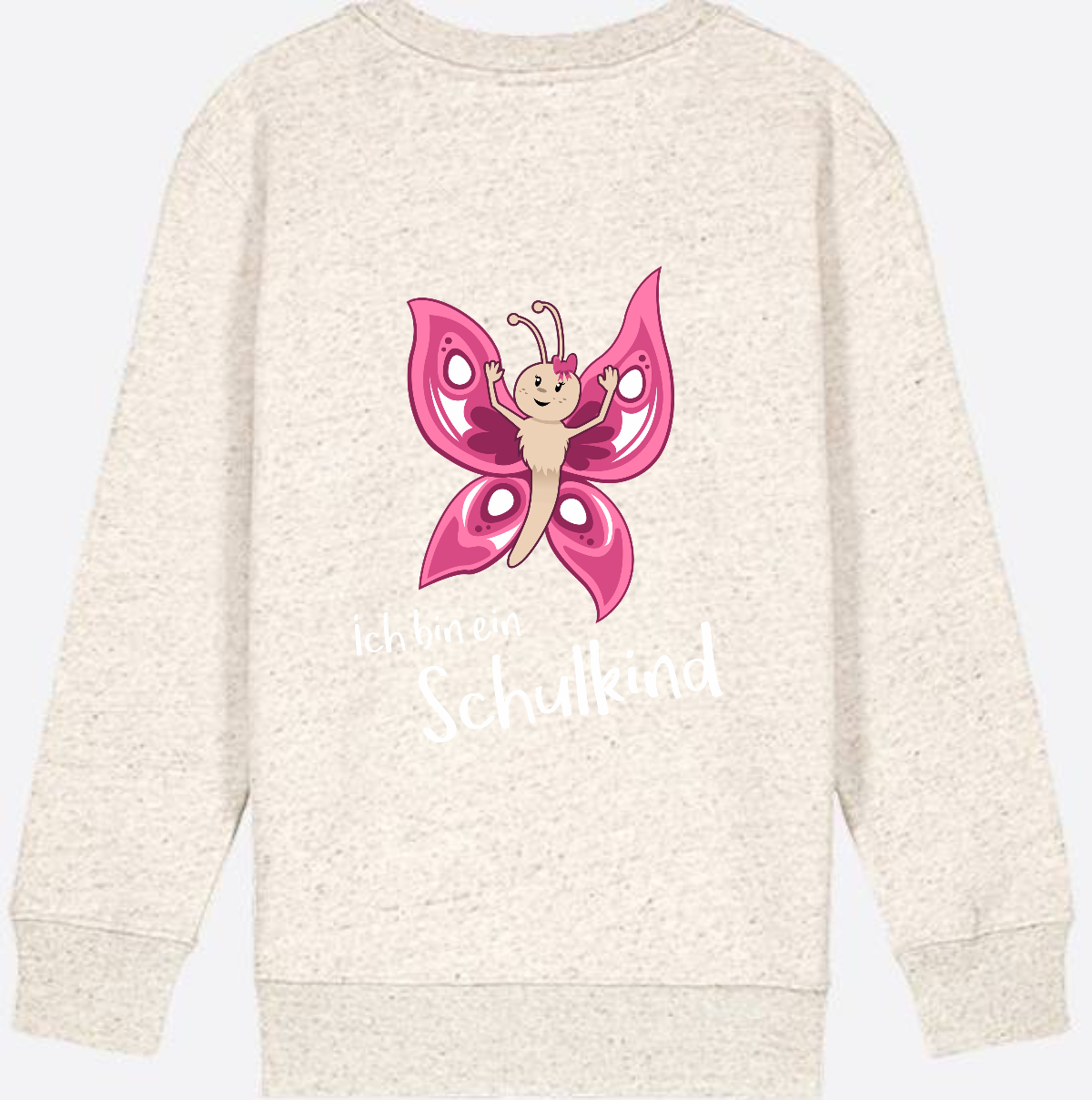 Sweatshirt Einschulung – Schulkind Schmetterling personalisiert - Natural Raw