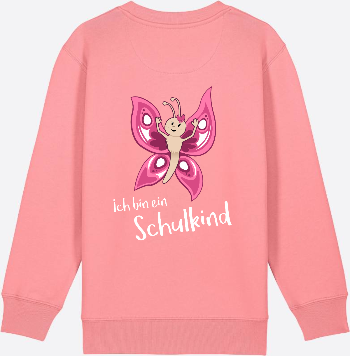 Sweatshirt Einschulung – Schulkind Schmetterling personalisiert - Pink Joy