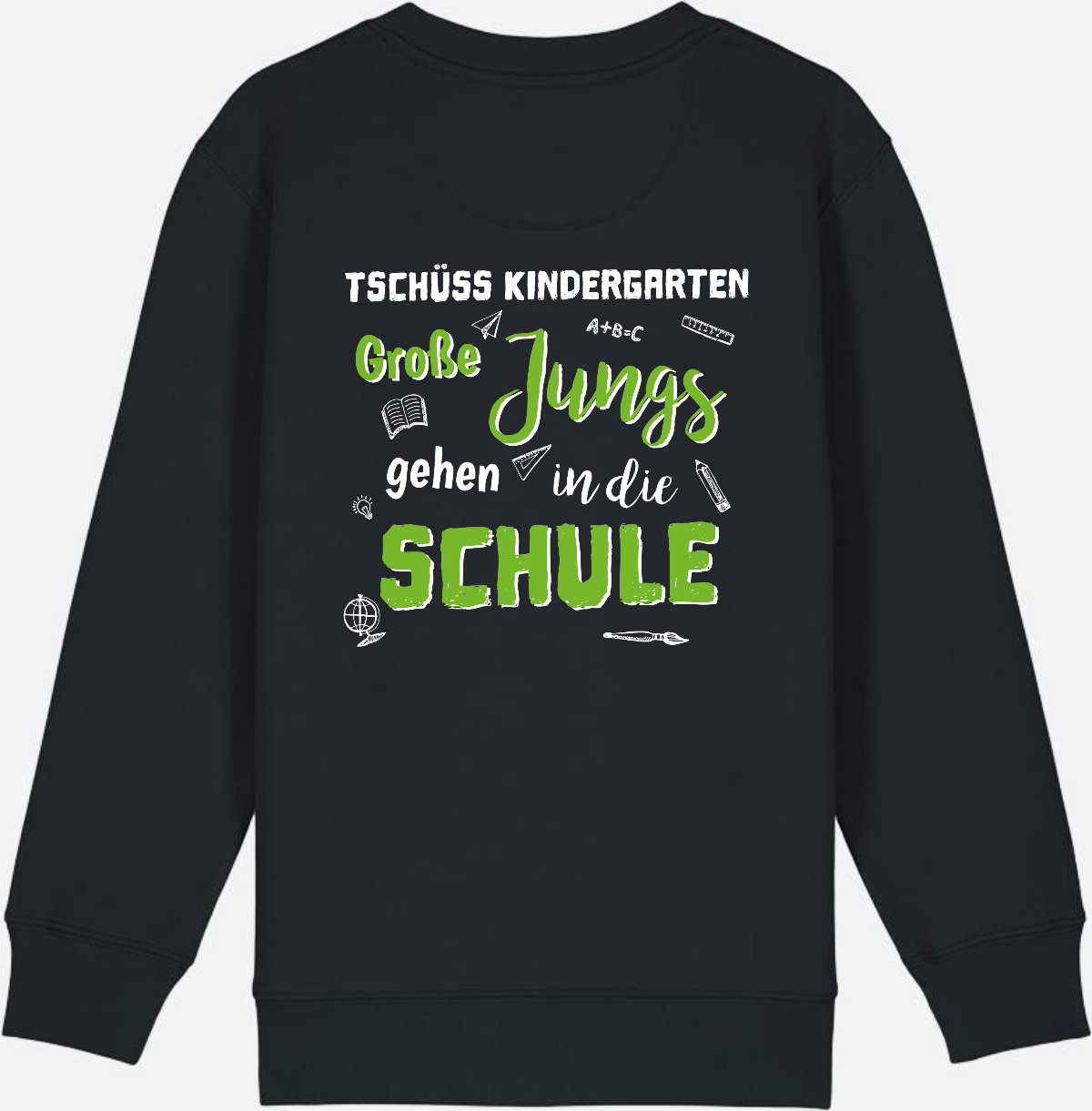 Sweatshirt Einschulung – Tschüss Kindergarten Große Jungs - Black