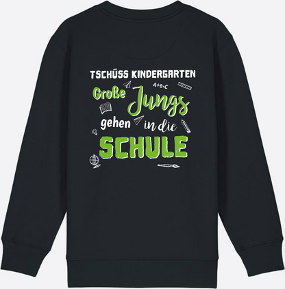 Sweatshirt Einschulung – Tschüss Kindergarten Große Jungs - Black