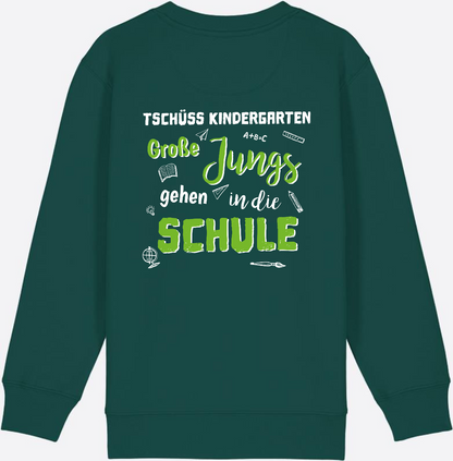 Sweatshirt Einschulung – Tschüss Kindergarten Große Jungs - Glazed Green