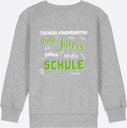 Sweatshirt Einschulung – Tschüss Kindergarten Große Jungs - Heather Grey