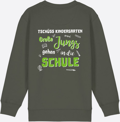 Sweatshirt Einschulung – Tschüss Kindergarten Große Jungs - Khaki