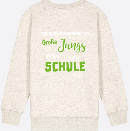 Sweatshirt Einschulung – Tschüss Kindergarten Große Jungs - Natural Raw