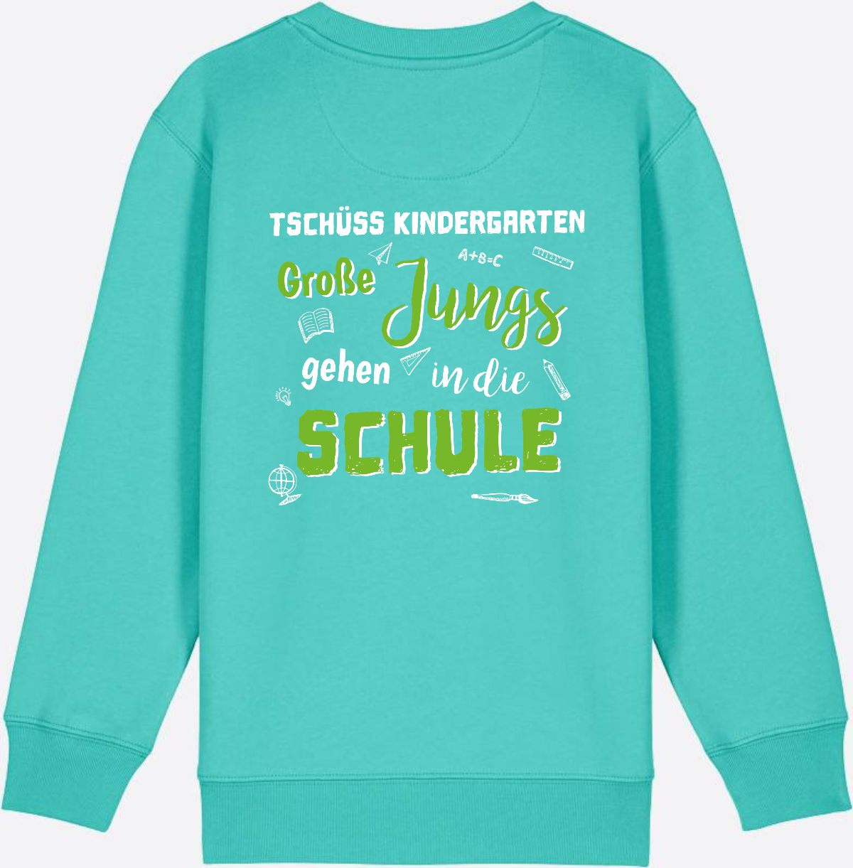 Sweatshirt Einschulung – Tschüss Kindergarten Große Jungs - Pool Blue