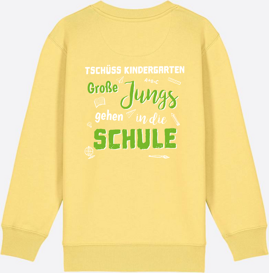 Sweatshirt Einschulung – Tschüss Kindergarten Große Jungs - Viva Yellow