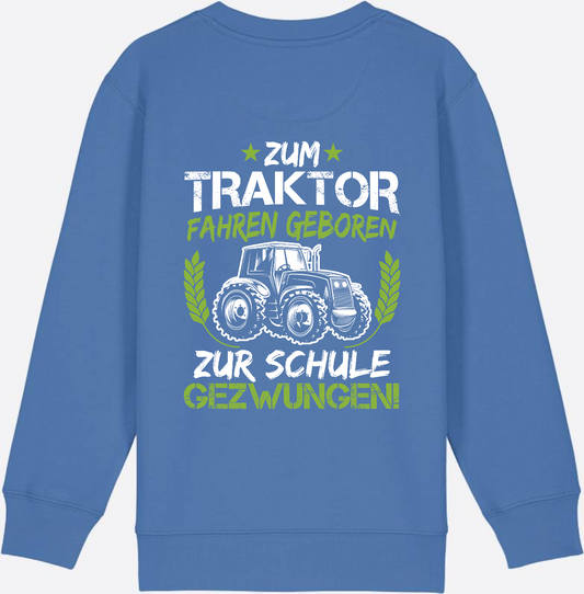 Sweatshirt Einschulung: Zum Traktor fahren geboren Grün-Weiß - Bright Blue