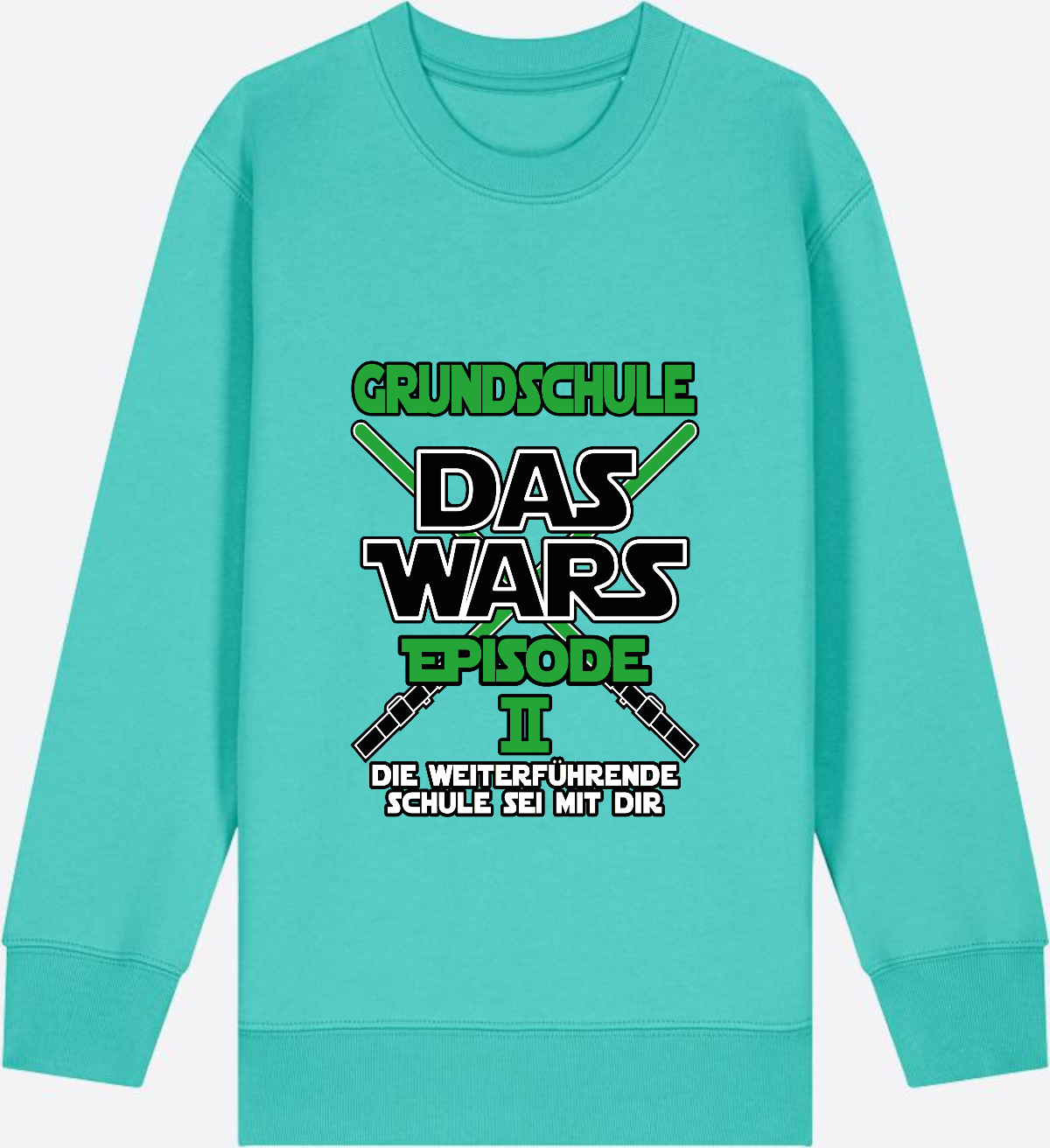Sweatshirt Grundschule Das Wars Episode 2 - Personalisierbar - Pool Blue Herzseite