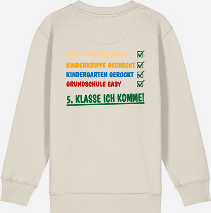 Sweatshirt: Grundschule überstanden – 5. Klasse ich komme! - Eco Heather