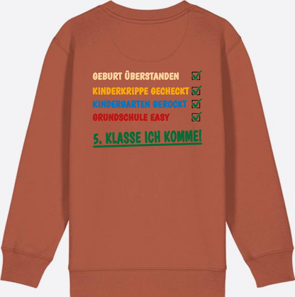 Sweatshirt: Grundschule überstanden – 5. Klasse ich komme! - Heritage Brown