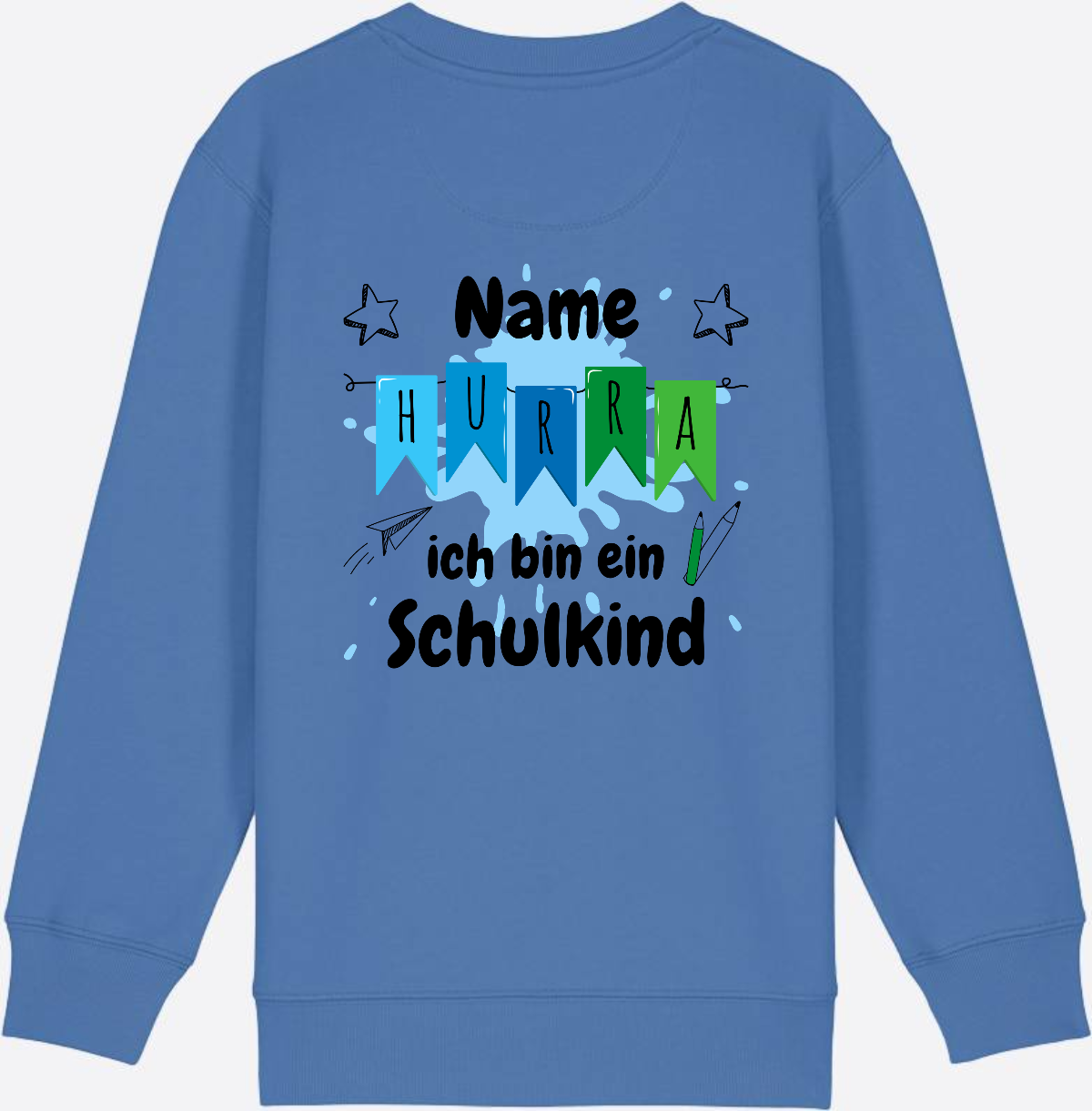 Sweatshirt Hurra ich bin ein Schulkind | Geschenk zur Einschulung - Bright Blue