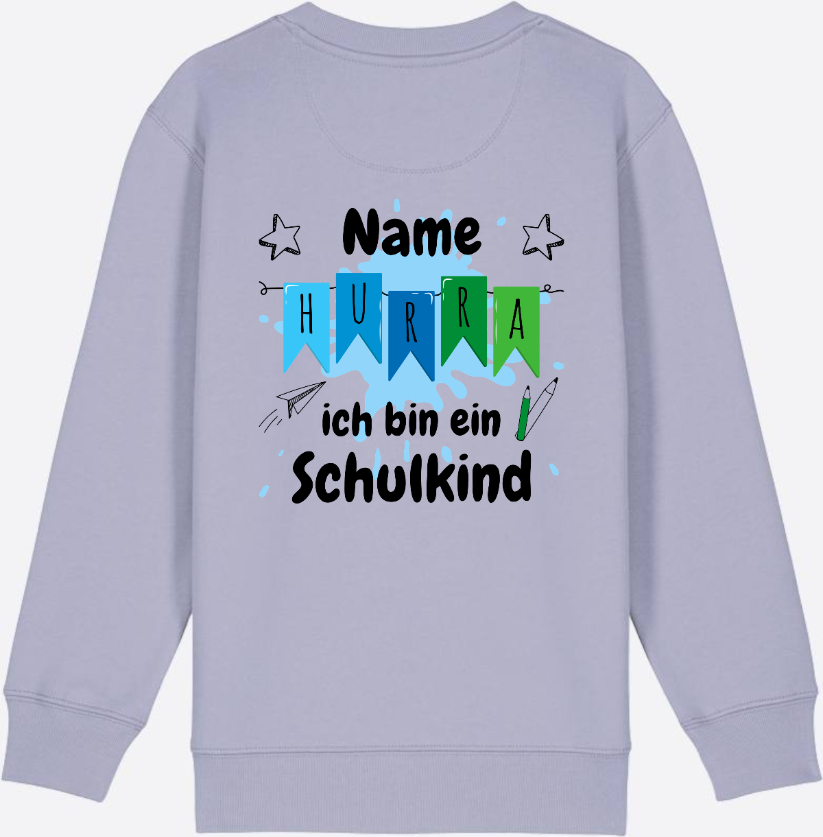 Sweatshirt Hurra ich bin ein Schulkind | Geschenk zur Einschulung - Lavender