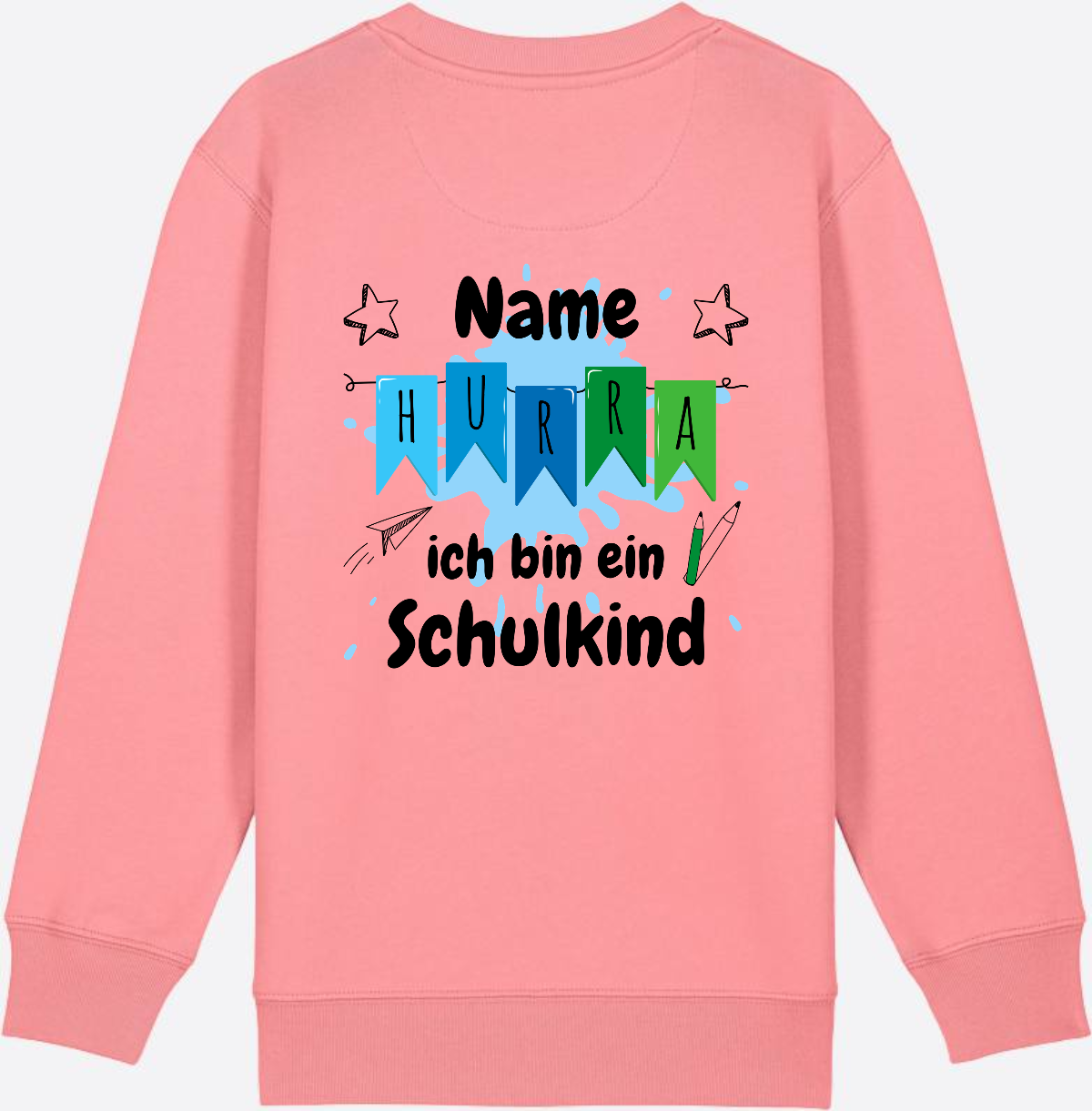 Sweatshirt Hurra ich bin ein Schulkind | Geschenk zur Einschulung - Pink Joy