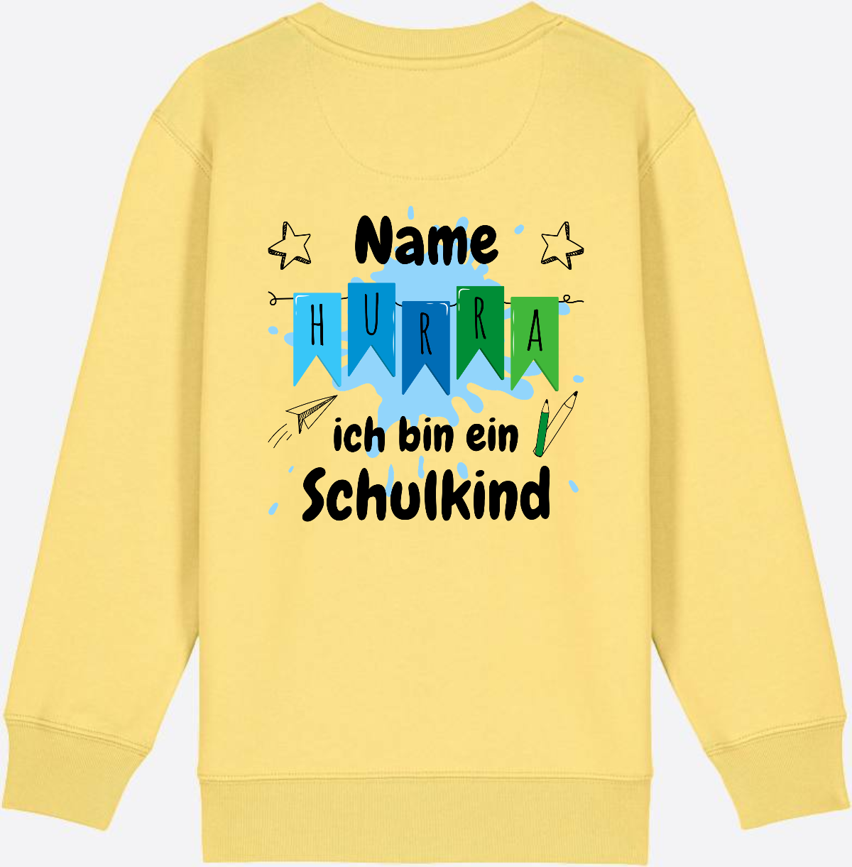 Sweatshirt Hurra ich bin ein Schulkind | Geschenk zur Einschulung - Viva Yellow