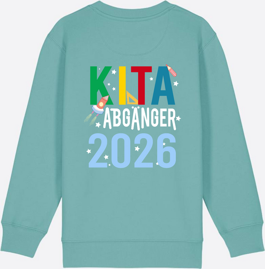 Sweatshirt Kita Abgänger 2026 – Geschenk zur Einschulung - Teal Monstera