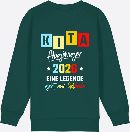 Sweatshirt Kita Abgänger 2026 - Legende verlässt das Gelände - Glazed Green