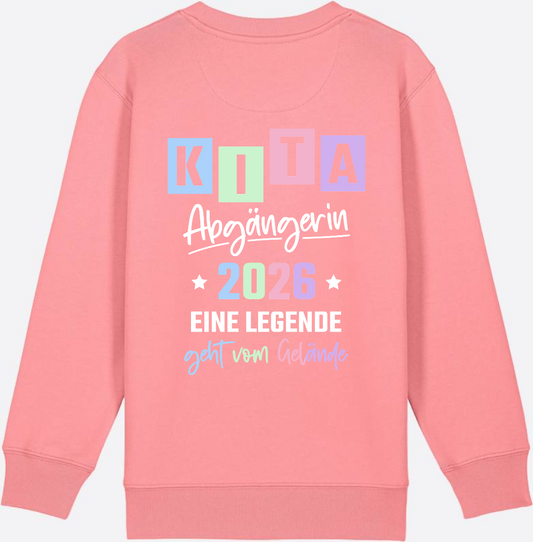 Sweatshirt Kita Abgängerin 2026 Legende | Geschenk Einschulung - Pink Joy