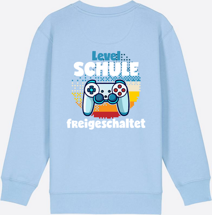 Sweatshirt Level Schule freigeschaltet – Geschenk Einschulung - Blue Soul