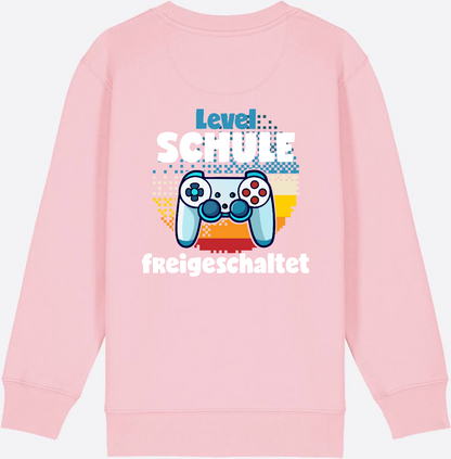 Sweatshirt Level Schule freigeschaltet – Geschenk Einschulung - Cotton Pink