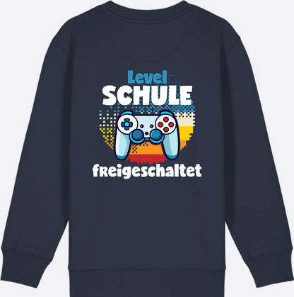 Sweatshirt Level Schule freigeschaltet – Geschenk Einschulung - French Navy