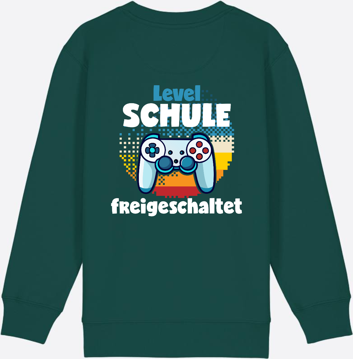 Sweatshirt Level Schule freigeschaltet – Geschenk Einschulung - Glazed Green