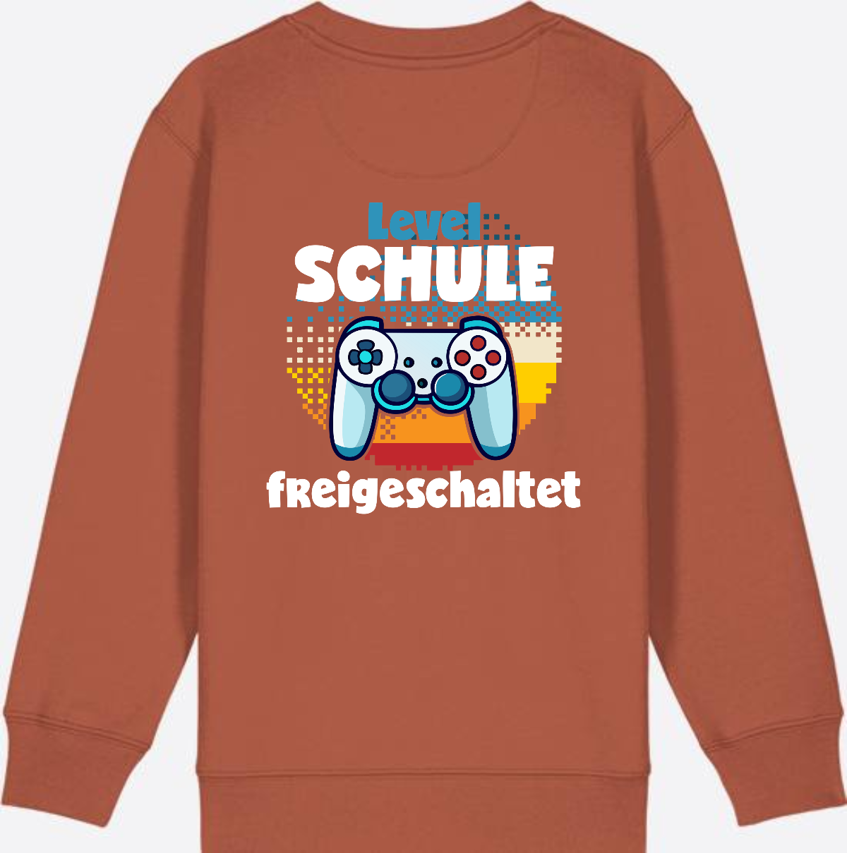 Sweatshirt Level Schule freigeschaltet – Geschenk Einschulung - Heritage Brown