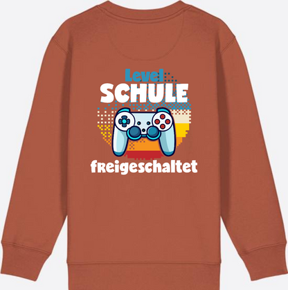 Sweatshirt Level Schule freigeschaltet – Geschenk Einschulung - Heritage Brown