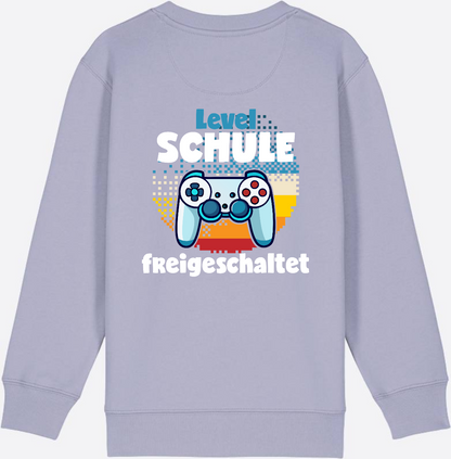 Sweatshirt Level Schule freigeschaltet – Geschenk Einschulung - Lavender