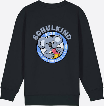 Sweatshirt Schulkind 2026 – 1. Klasse Koala - Black